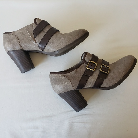 [Audrey Brooke] Taupe & Brown Ankle Boots Size 9 - Picture 3 of 8
